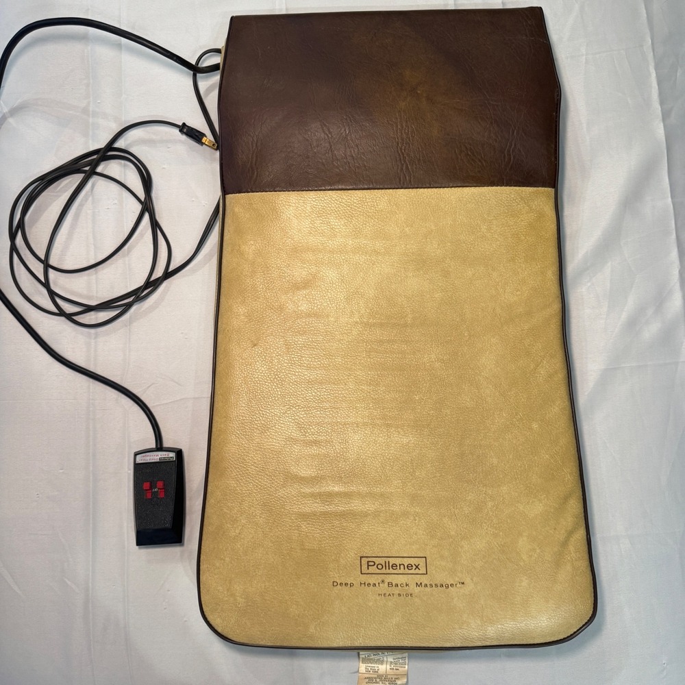Pollenex Deep Heat Back Massager Vintage Model B140 Heat & Vibration brown tan